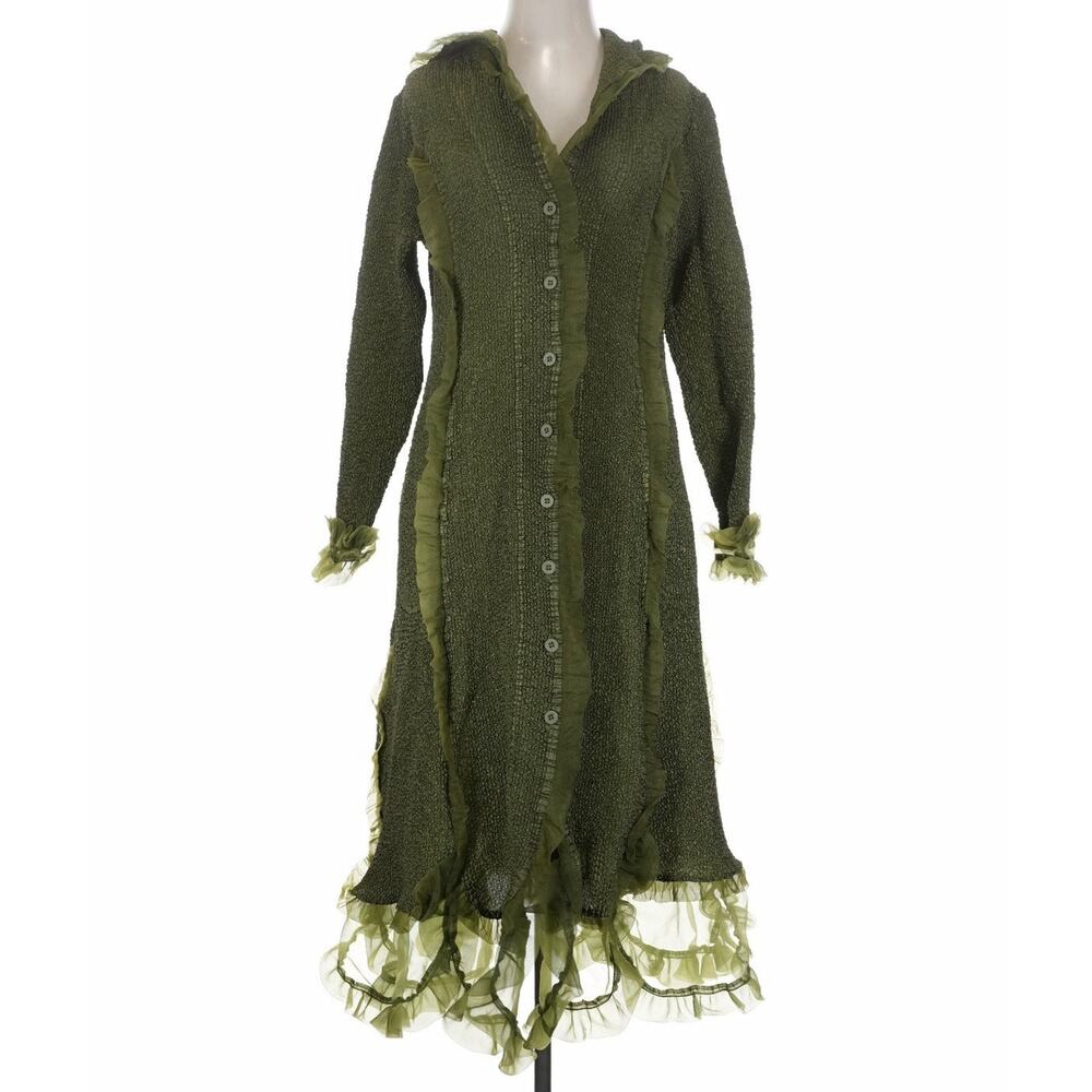Women’s Lucy’s Silk Long Cardigan Button Dress Size Small